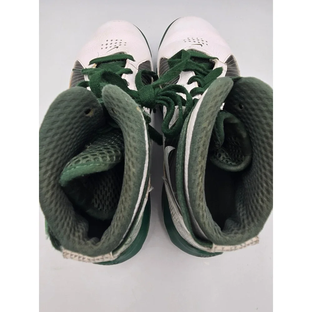 Nike Mens 7.5‎ Air Max Rise Basketball Shoes Green White High Top 367180-117
